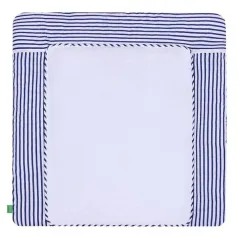 MATA NA PRZEWIJAK + 2 ZDEJMOWANE NIEPRZEMAKALNE POKRYCIA Z MIĘKKIEJ FROTTY 75 X 80 CM PASKI GRANATOWE LULANDO - Lulando