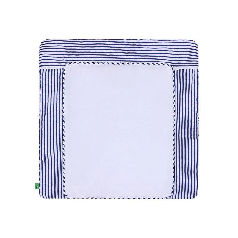 MATA NA PRZEWIJAK + 2 ZDEJMOWANE NIEPRZEMAKALNE POKRYCIA Z MIĘKKIEJ FROTTY 75 X 80 CM PASKI GRANATOWE LULANDO - Lulando