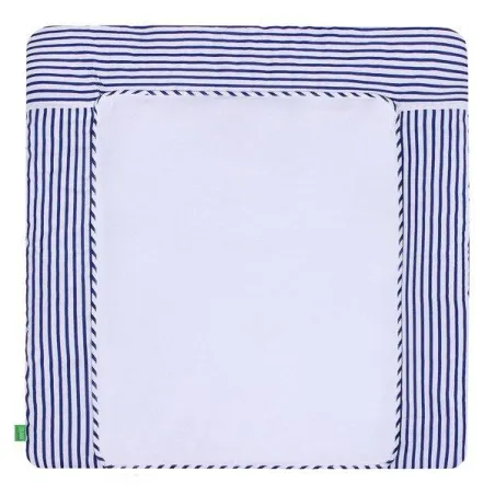 MATA NA PRZEWIJAK + 2 ZDEJMOWANE NIEPRZEMAKALNE POKRYCIA Z MIĘKKIEJ FROTTY 75 X 80 CM PASKI GRANATOWE LULANDO - Lulando