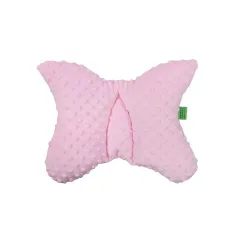 PODUSZKA DO WÓZKA MINKY 40 X 30 CM RÓŻOWA SZARE GWIAZDKI NA BIAŁYM TLE LULANDO - Lulando