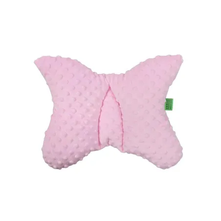 PODUSZKA DO WÓZKA MINKY 40 X 30 CM RÓŻOWA SZARE GWIAZDKI NA BIAŁYM TLE LULANDO - Lulando