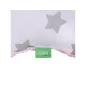 Poduszka Do Wózka Minky 40 X 30 Cm Różowa Szare Gwiazdki Na Białym Tle Lulando