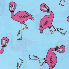 FLAMINGI ZASŁONY DO POKOJU DZIECIĘCEGO + 2 SZARFY 155 X 120 CM FLAMINGI NIEBIESKIE LULANDO