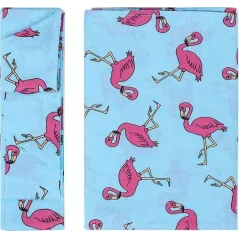 FLAMINGI ZASŁONY DO POKOJU DZIECIĘCEGO + 2 SZARFY 155 X 120 CM FLAMINGI NIEBIESKIE LULANDO