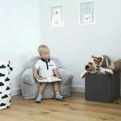 FOTEL DZIECIĘCY PLUSH MINKY SZARY LULANDO - Lulando