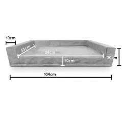 MATERAC LEGOWISKO ORTOPEDYCZNE DLA PSA Z BOCZKAMI PETFORMED XL 104X65 CM SZARE