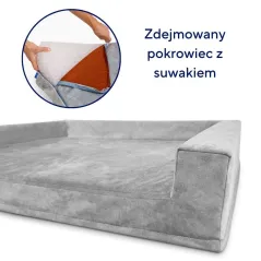 MATERAC LEGOWISKO ORTOPEDYCZNE DLA PSA Z BOCZKAMI PETFORMED XL 104X65 CM SZARE