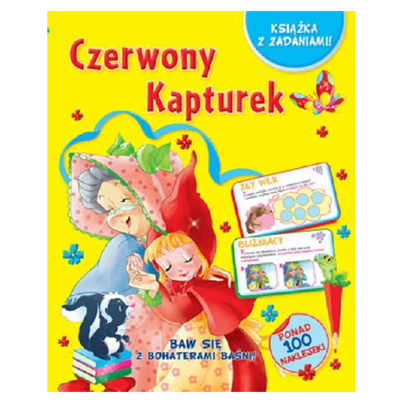 CZERWONY KAPTUREK KSIĄŻKA Z ZADANIAMI! PONAD 100 NAKLEJEK! - Olesiejuk