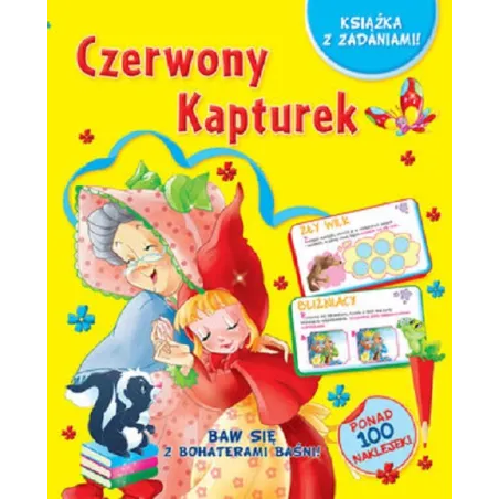 CZERWONY KAPTUREK KSIĄŻKA Z ZADANIAMI! PONAD 100 NAKLEJEK! - Olesiejuk