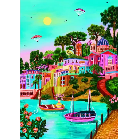 PUZZLE 1000 ELEMENTÓW SIROS GRECJA THE ART OF COLOUR TREFL 10+