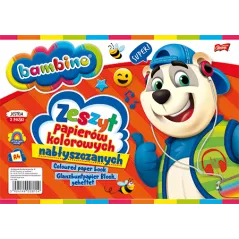 BAMBINO PAPIER KOLOROWY NABŁYSZCZANY A4 10 KARTEK 90 G/M2