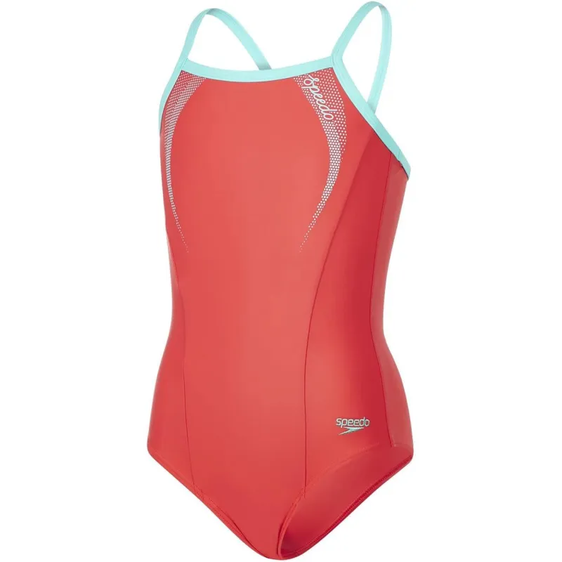 STRÓJ KĄPIELOWY SPEEDO SPORTS JUNIOR LOGO TSRP MSBK RÓŻOWY/ZIELONY ROZMIAR 34 176 CM