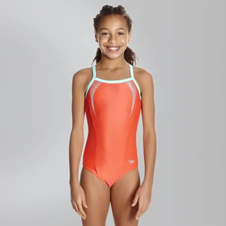Strój Kąpielowy Speedo Sports Junior Logo Tsrp Msbk Różowy/Zielony Rozmiar 34 176 Cm