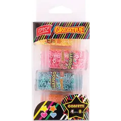 KONFETTI 4 KOLORY 8G SERCA GWIAZDKI - EASY