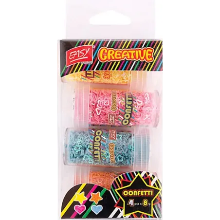 KONFETTI 4 KOLORY 8G SERCA GWIAZDKI - EASY