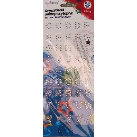 KRYSZTAŁKI SAMOPRZYLEPNE DO PRAC KREATYWNYCH LITERY - St. Majewski