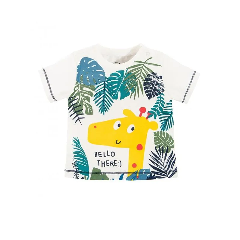 T-SHIRT CHŁOPIĘCY BIAŁY ŻYRAFA 80 CM COOL CLUB - Cool Club