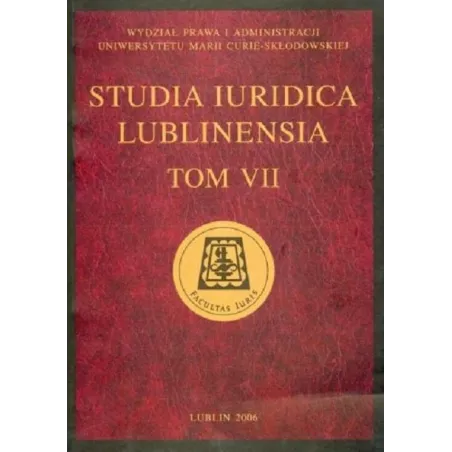 STUDIA IURIDICA LUBLINENSIA VII - UMCS Wydawnictwo Uniwersytetu Marii Curie-Skłodowskiej
