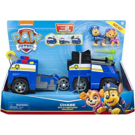 Psi Patrol Transformujący Pojazd 2W1 Z Wyrzutnią + Figurka Chase I Skye 3+