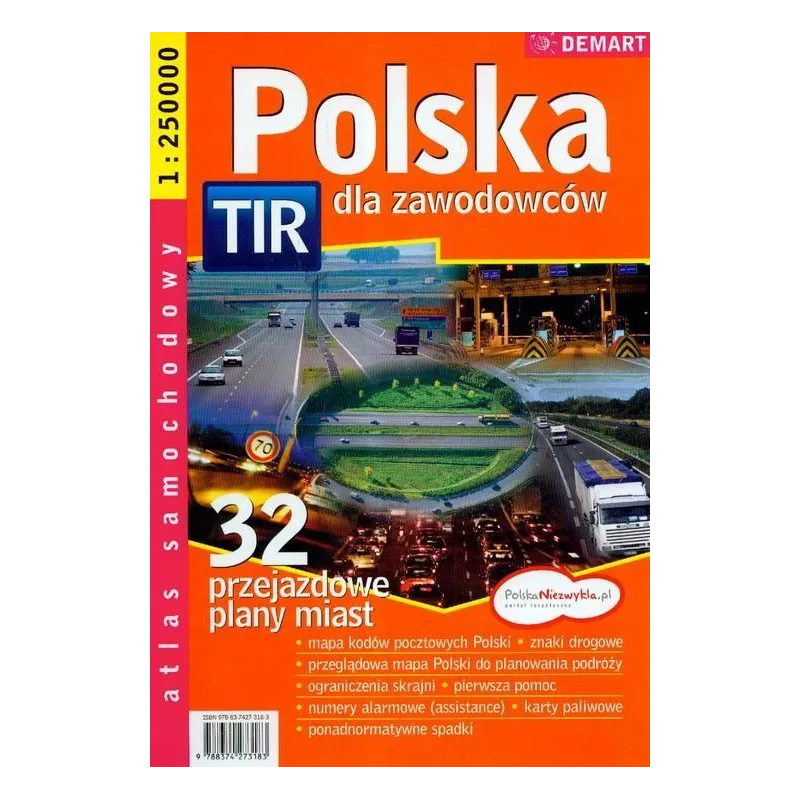 POLSKA. ATLAS SAMOCHODOWY DLA ZAWODOWCÓW 1 : 250 000 - Demart
