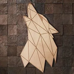 OBRAZ WILK DREWNIANA DEKORACJA 96 X 57 CM - Smartwoods