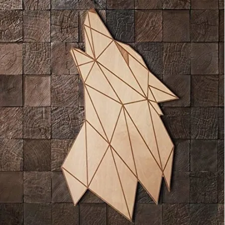 OBRAZ WILK DREWNIANA DEKORACJA 96 X 57 CM - Smartwoods