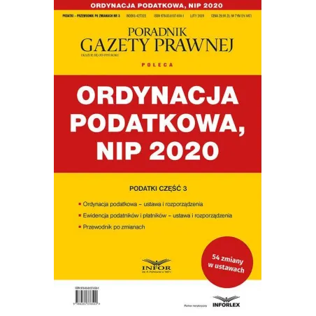 ORDYNACJA PODATKOWA NIP 2020 PODATKI - PRZEWODNIK PO ZMIANACH 3/2020 - Infor