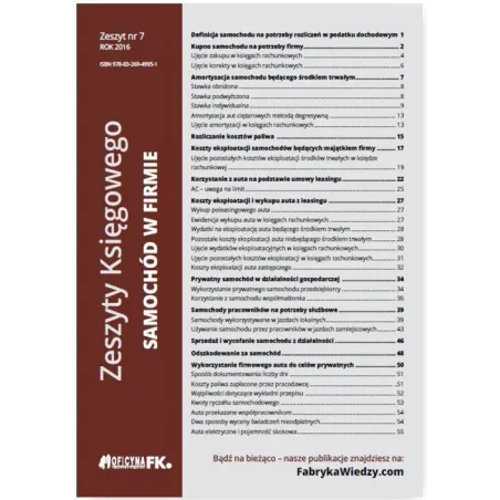 Samochód W Firmie Zeszyt Księgowego 7 Samochód W Firmie Zeszyt Księgowego 7