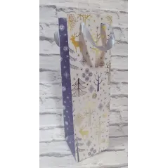 TORBA PREZENTOWA ŚWIĄTECZNA NA BUTELKĘ 38 X 11 X 10 CM - Panon