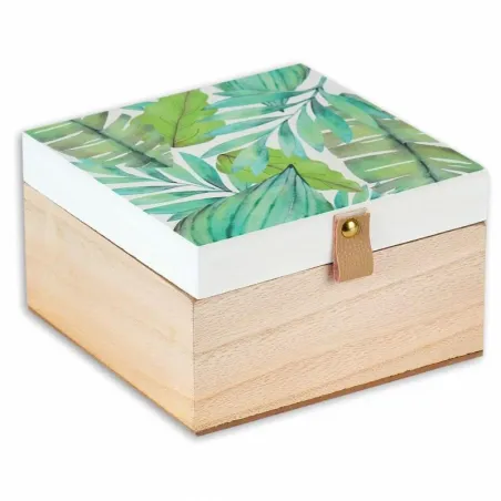 SZKATUŁKA DREWNIANA GREEN 15 X 15 X 9 CM - Panon