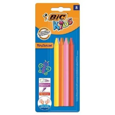BIC KREDKI ŚWIECOWE KIDS PLASTIDECOR 8 KOLORÓW - BiC