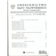 ORZECZNICTWO SĄDU NAJWYŻSZEGO IZBA PRACY UBEZPIECZEŃ SPOŁECZNYCH I SPRAW PUBLICZNYCH - LexisNexis