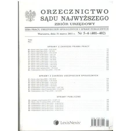 ORZECZNICTWO SĄDU NAJWYŻSZEGO IZBA PRACY UBEZPIECZEŃ SPOŁECZNYCH I SPRAW PUBLICZNYCH - LexisNexis