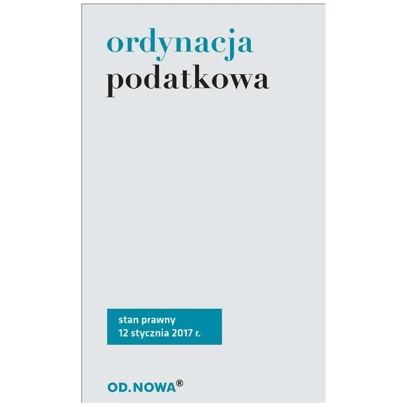 ORDYNACJA PODATKOWA - od.nowa