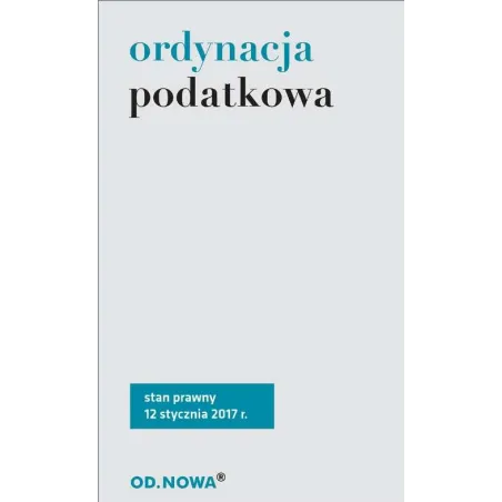 ORDYNACJA PODATKOWA - od.nowa