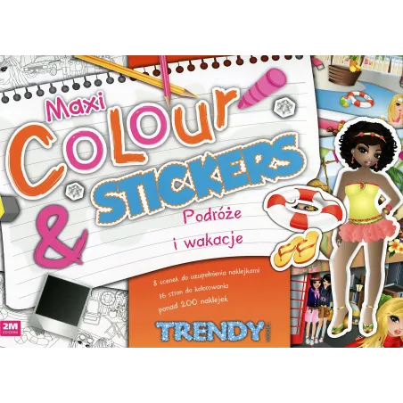 PODRÓŻE I WAKACJE KOLOROWANKA MAXI COLOUR & STICKERS. P