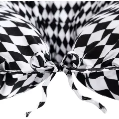 Poduszka Do Karmienia Boomerang 200 X 39 Cm Czarno Białe Romby Lulando