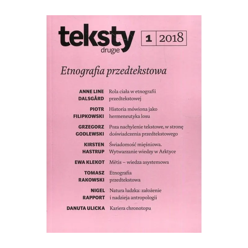 TEKSTY DRUGIE 1/2018 - Ibl Instytut Badań Literackich Pan