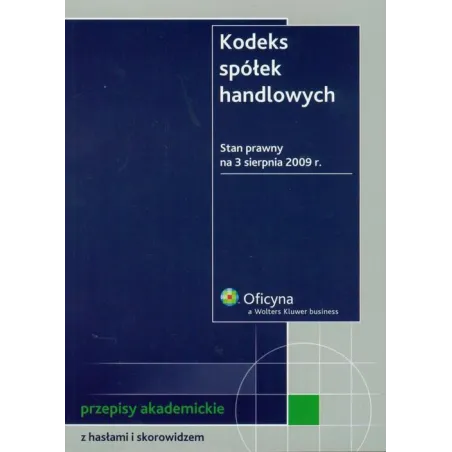 KODEKS SPÓŁEK HANDLOWYCH - Wolters Kluwer