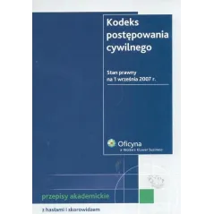 KODEKS POSTĘPOWANIA CYWILNEGO PRZEPISY AKADEMICKIE - Wolters Kluwer