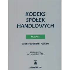 KODEKS SPÓŁEK HANDLOWYCH PRZEPISY - Zakamycze