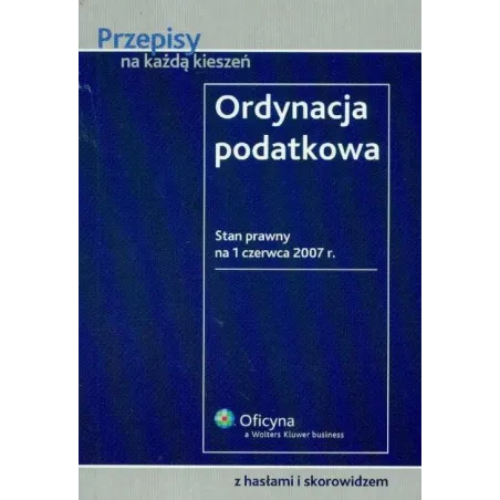 ORDYNACJA PODATKOWA - Wolters Kluwer