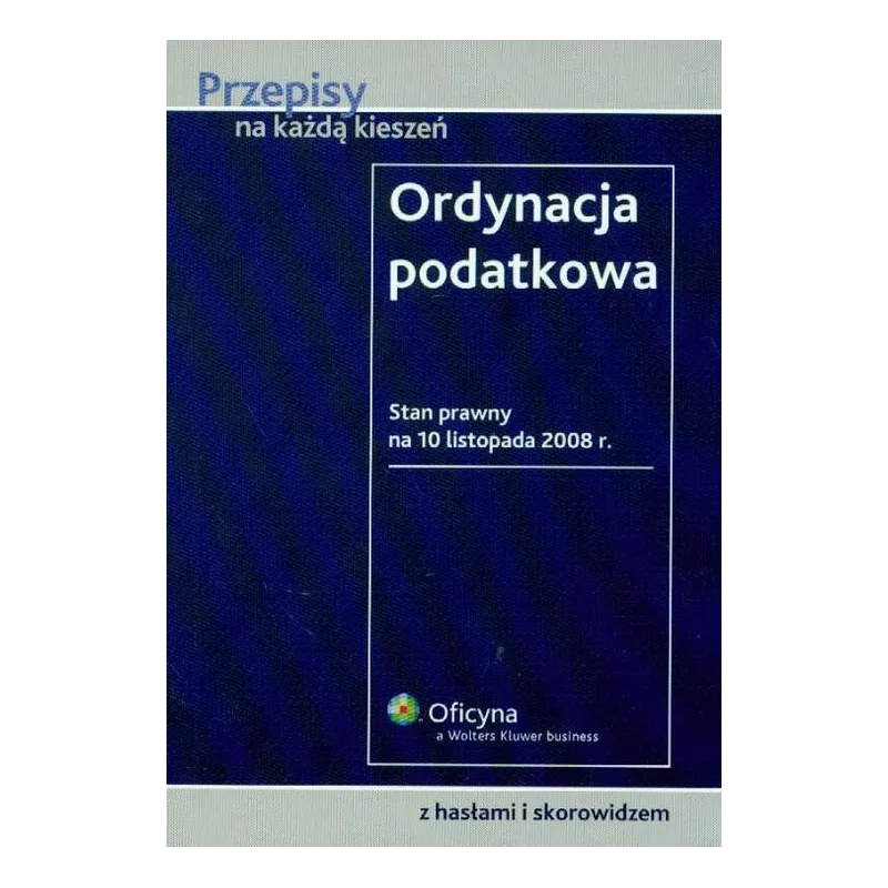 ORDYNACJA PODATKOWA - Wolters Kluwer