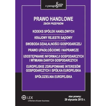 PRAWO HANDLOWE ZBIÓR PRZEPISÓW - Wolters Kluwer