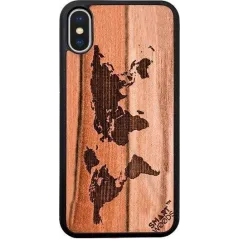 ETUI IPHONE X/XS MAPA ŚWIATA - Smartwoods