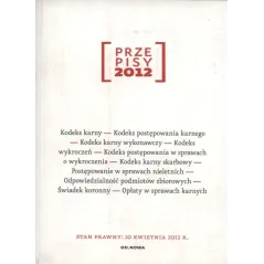 PRZEPISY 2012 PRAWO KARNE - od.nowa