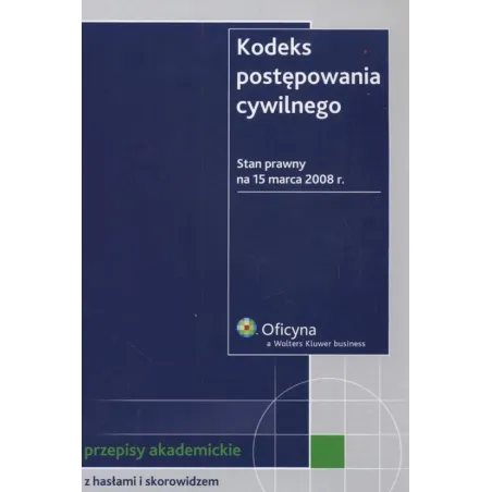 KODEKS POSTĘPOWANIA CYWILNEGO - Wolters Kluwer