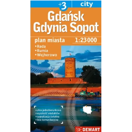 GDAŃSK, GDYNIA, SOPOT, REDA, RUMIA, WEJHEROWO PLAN MIASTA 1 : 23 000 - Demart