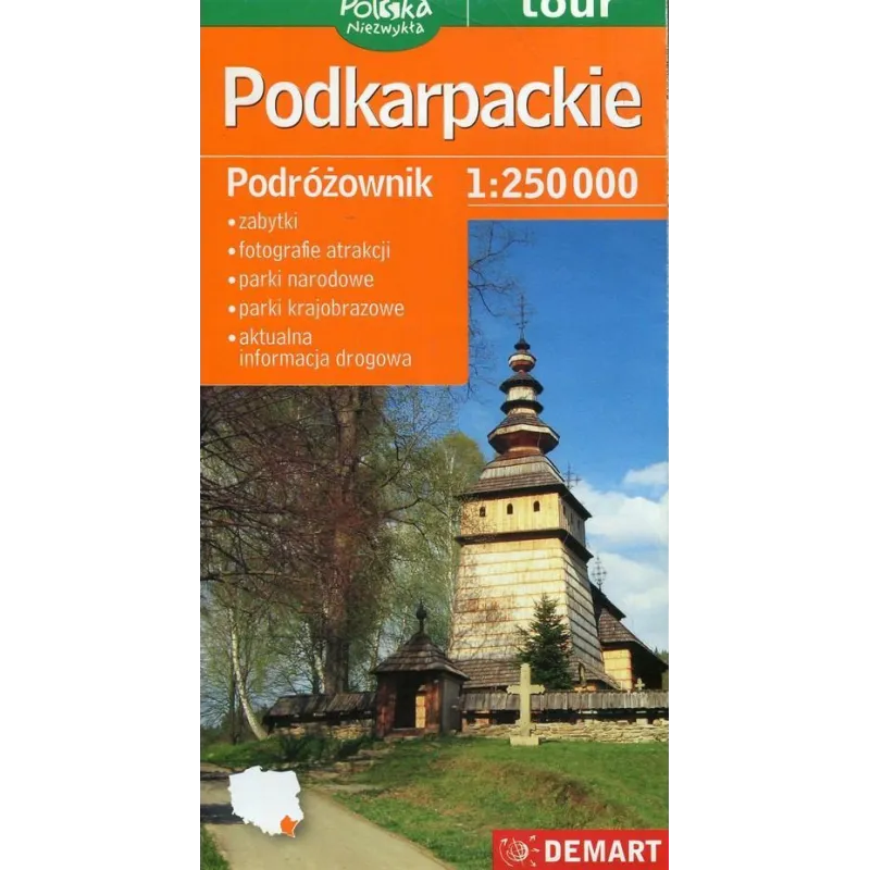 PODKARPACKIE PODRÓŻOWNIK MAPA TURYSTYCZNA 1 : 250 000 - Demart