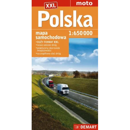 POLSKA MAPA SAMOCHODOWA XXL 1 : 650 000 - Demart